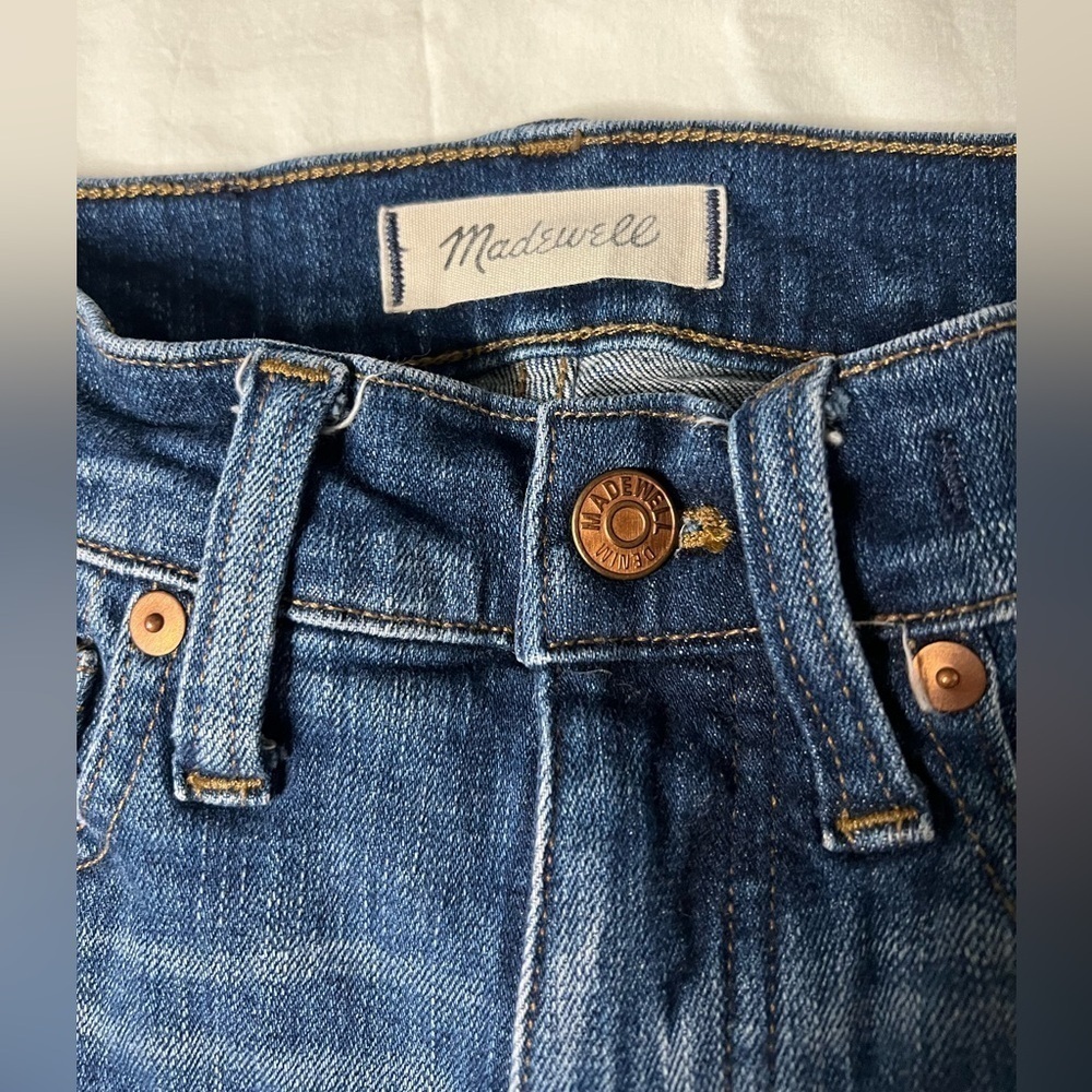 Madewell 9" High-Rise Skinny Ripped & Repaired York Wash Denim Jeans 24P - Picture 5 of 14
